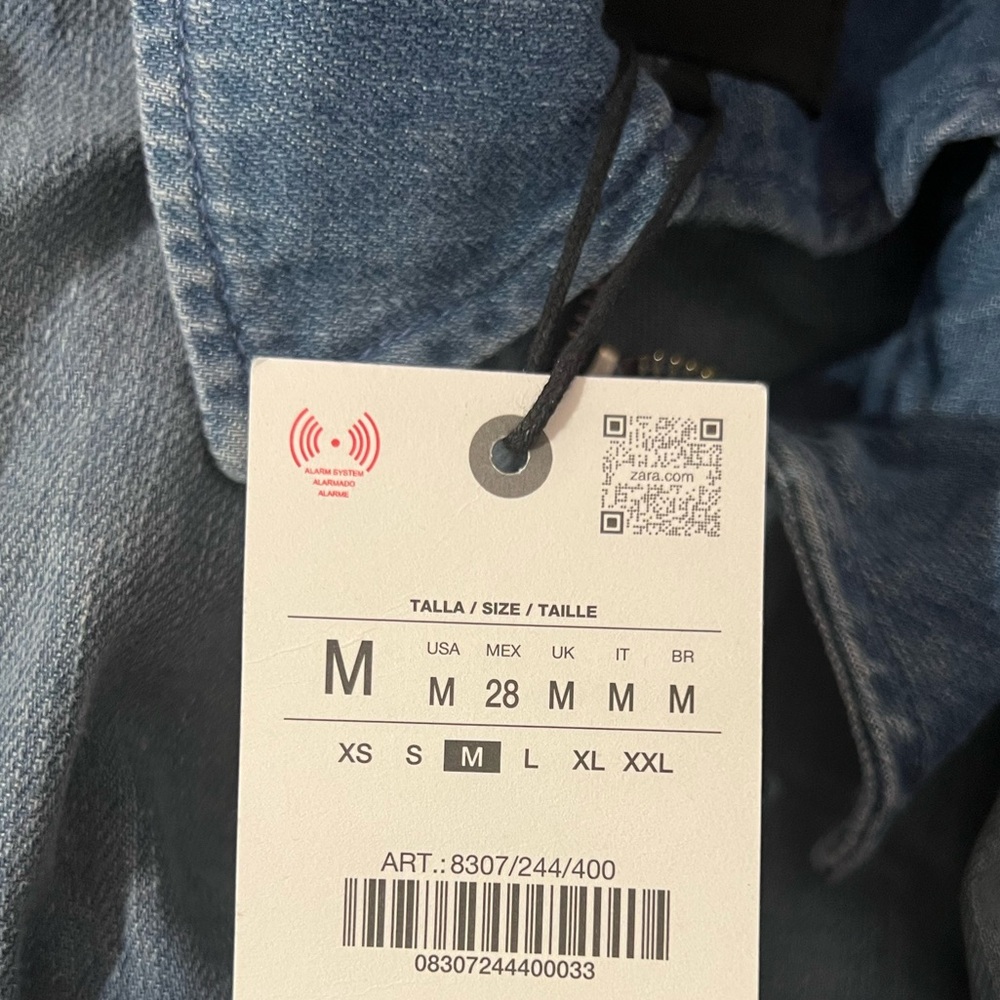 ZARA Denim Bomber Jacket ZW Collection, Medium. NWT - Picture 13 of 14